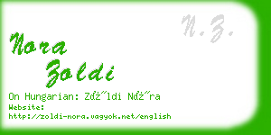 nora zoldi business card